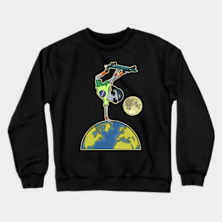 Grey Alien Skater Crewneck Sweatshirt